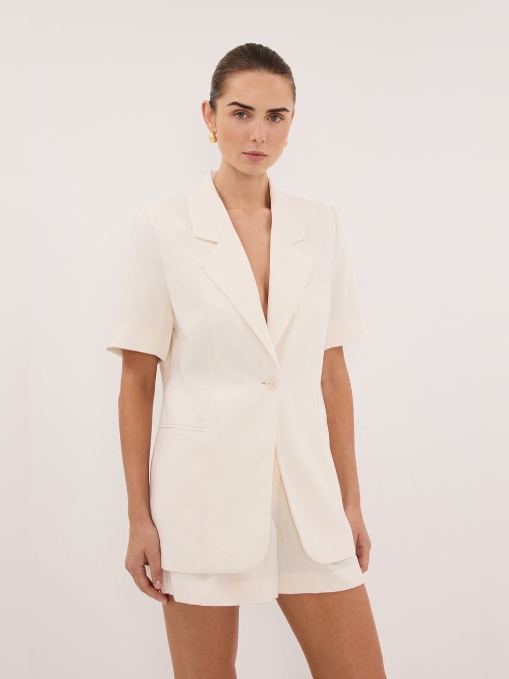 NWT DISSH Jordy Cream Short Sleeve Blazer 4